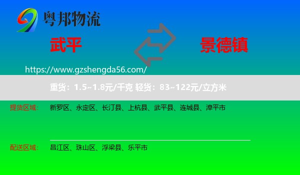 武平县到景德镇物流