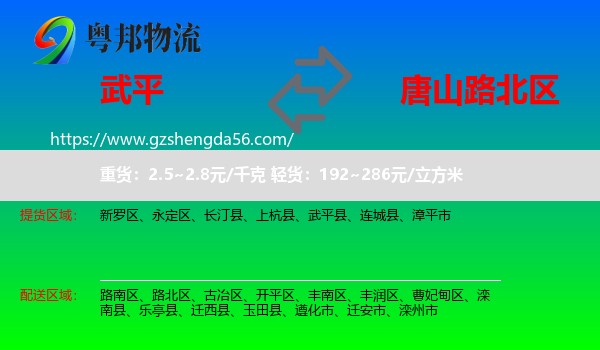 武平县到路北区物流专线
