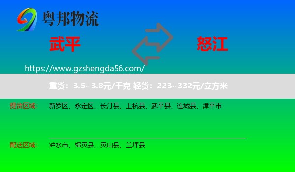 武平县到怒江物流