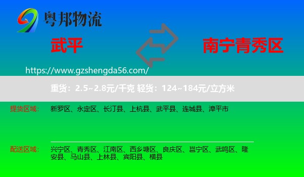 武平县到青秀区物流专线