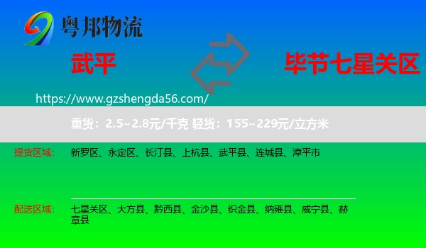 武平县到七星关区物流专线