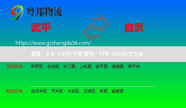 武平县到自贡物流