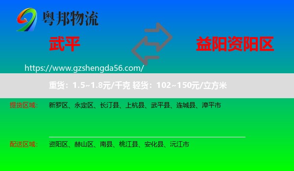 武平县到资阳区物流专线