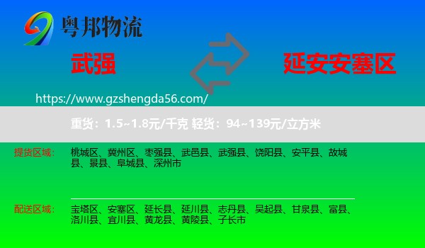 武强县到安塞区物流专线