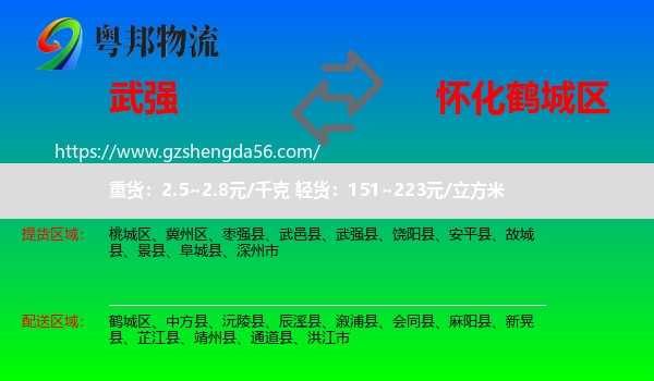 武强县到鹤城区物流专线