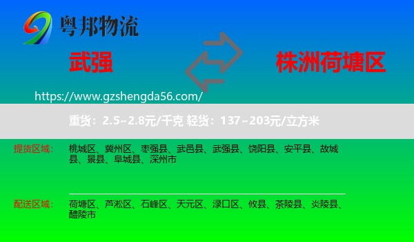 武强县到荷塘区物流专线
