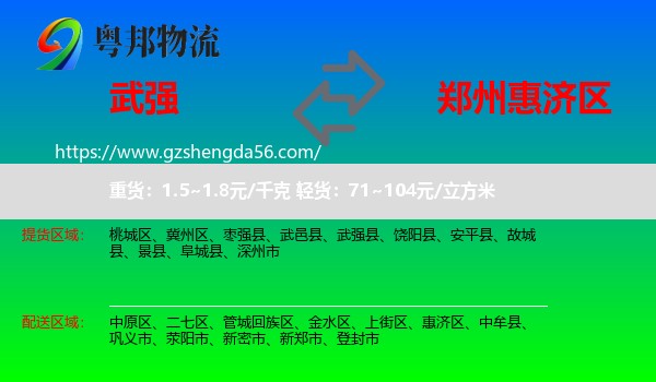 武强县到惠济区物流专线