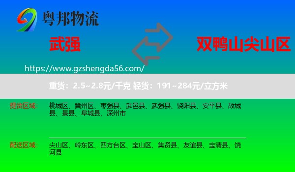 武强县到尖山区物流专线