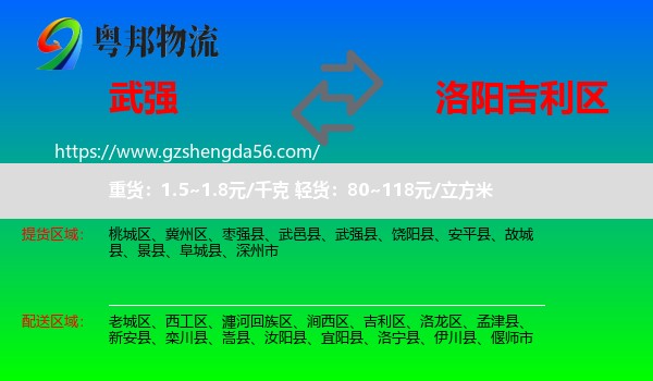武强县到吉利区物流专线