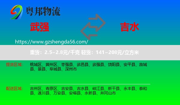武强县到吉水县物流专线