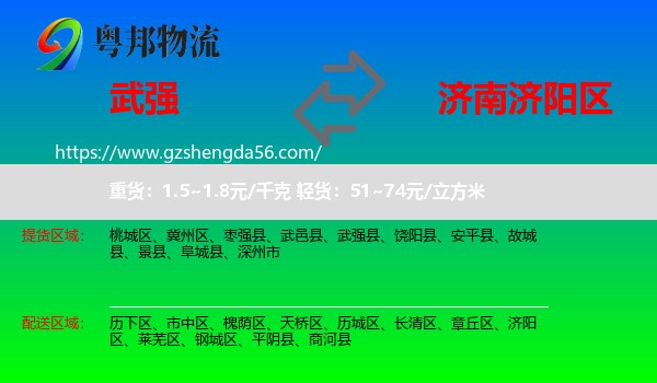 武强县到济阳区物流专线