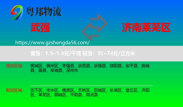 武强县到莱芜区物流专线