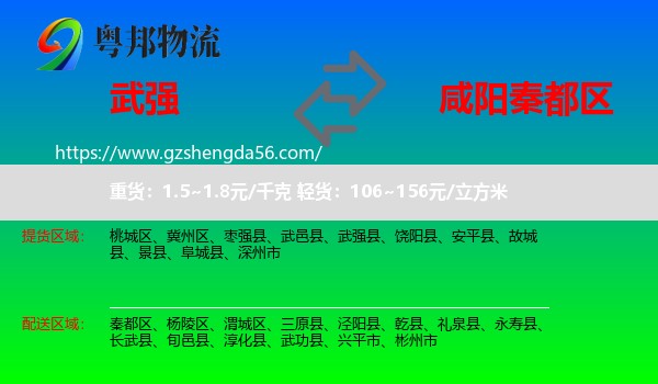 武强县到秦都区物流专线