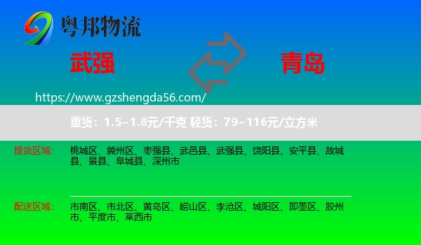 武强县到青岛物流专线