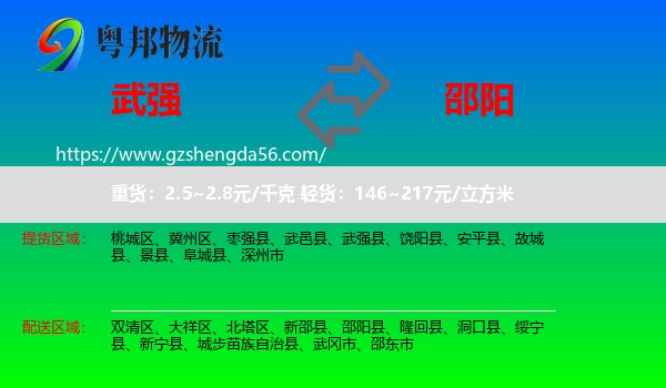 武强县到邵阳物流专线