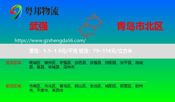 武强县到市北区物流专线