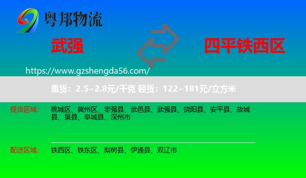 武强县到铁西区物流专线