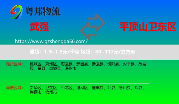武强县到卫东区物流专线