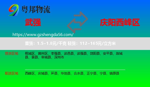 武强县到西峰区物流专线