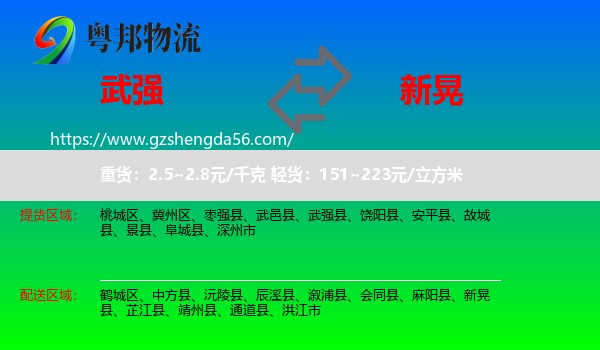 武强县到新晃县物流专线