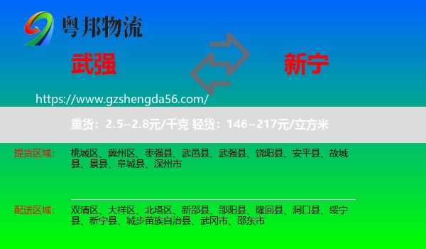 武强县到新宁县物流专线