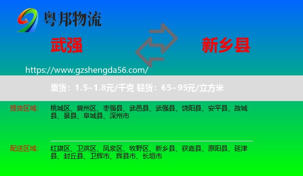 武强县到新乡县物流专线
