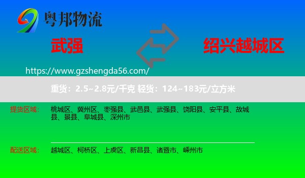 武强县到越城区物流专线