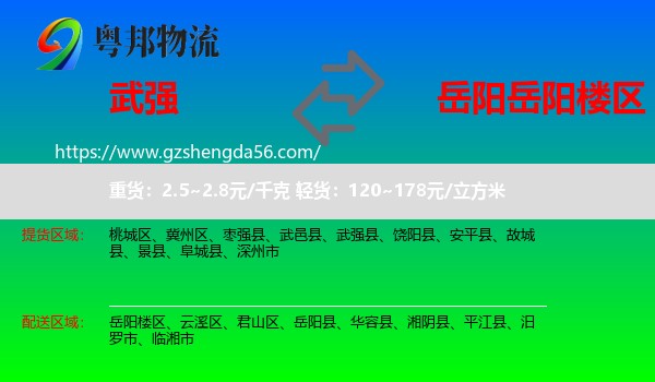 武强县到岳阳楼区物流专线