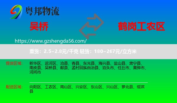 吴桥县到工农区物流专线