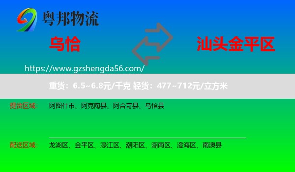 乌恰县到金平区物流专线