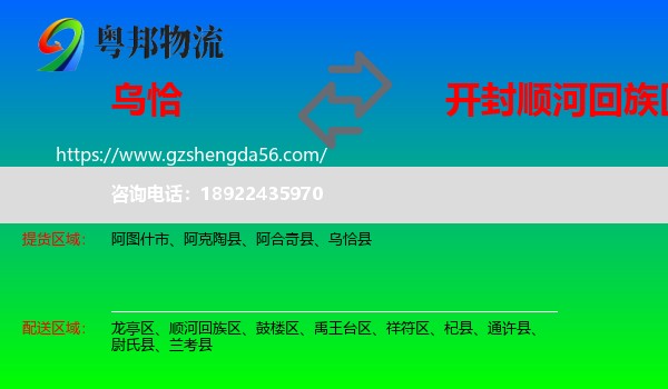 乌恰县到顺河回族区物流专线