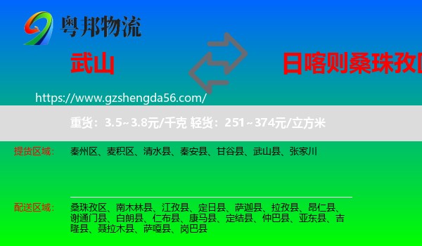 武山县到桑珠孜区物流专线