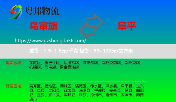 乌审旗到阜平县物流专线