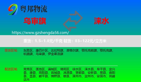 乌审旗到涞水县物流专线