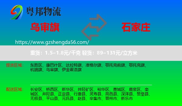 乌审旗到石家庄专线