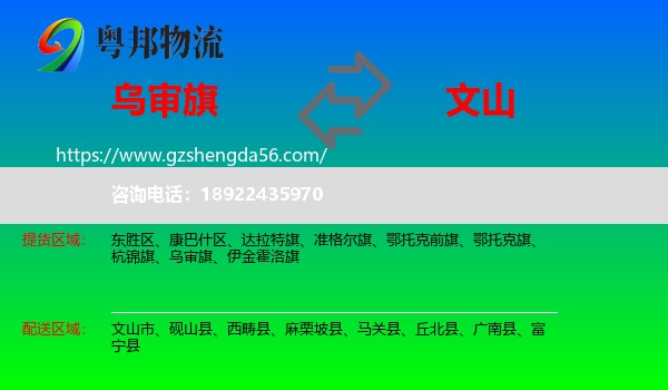 乌审旗到文山物流