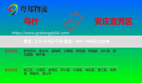 乌什县到宜秀区物流专线