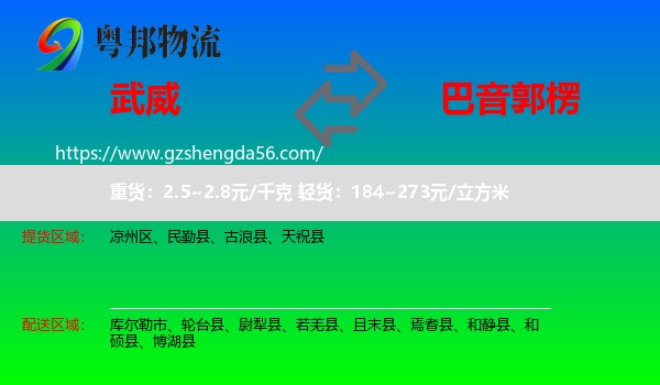 武威到巴音郭楞物流