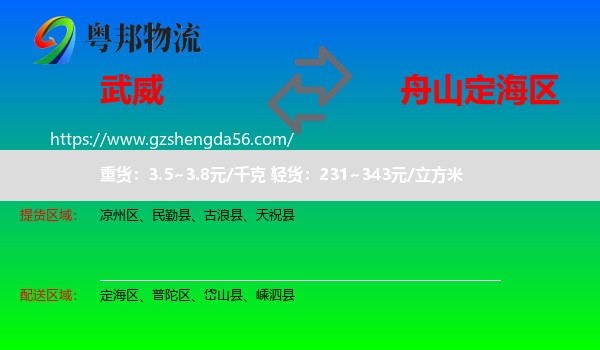 武威到定海区物流专线