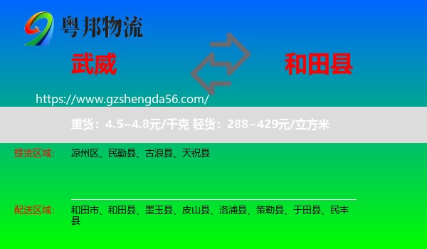 武威到和田县物流专线