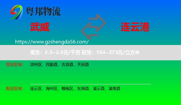 武威到连云港物流