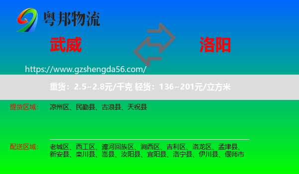 武威到洛阳物流