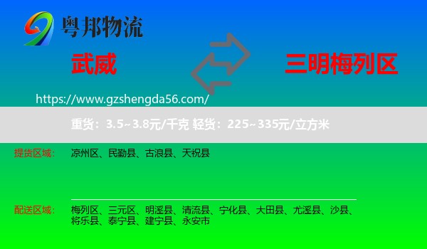 武威到梅列区物流专线