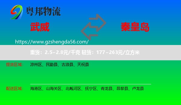 武威到秦皇岛物流