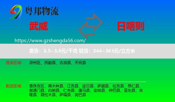 武威到日喀则物流