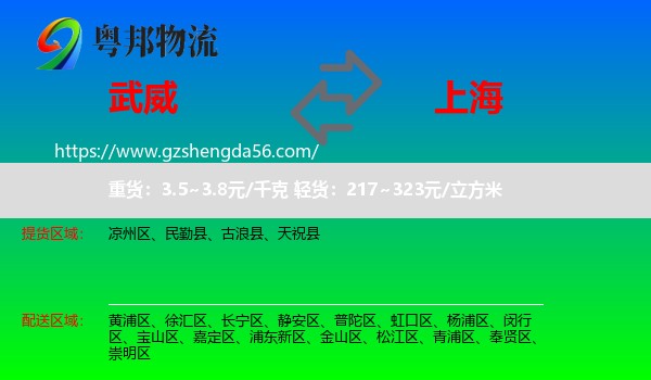 武威到上海专线