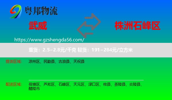 武威到石峰区物流专线