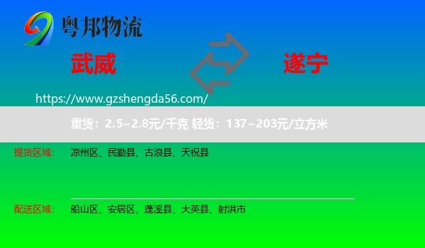 武威到遂宁物流