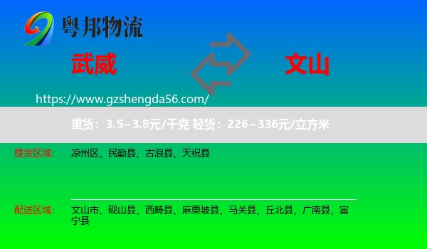 武威到文山物流