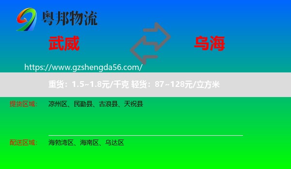 武威到乌海物流